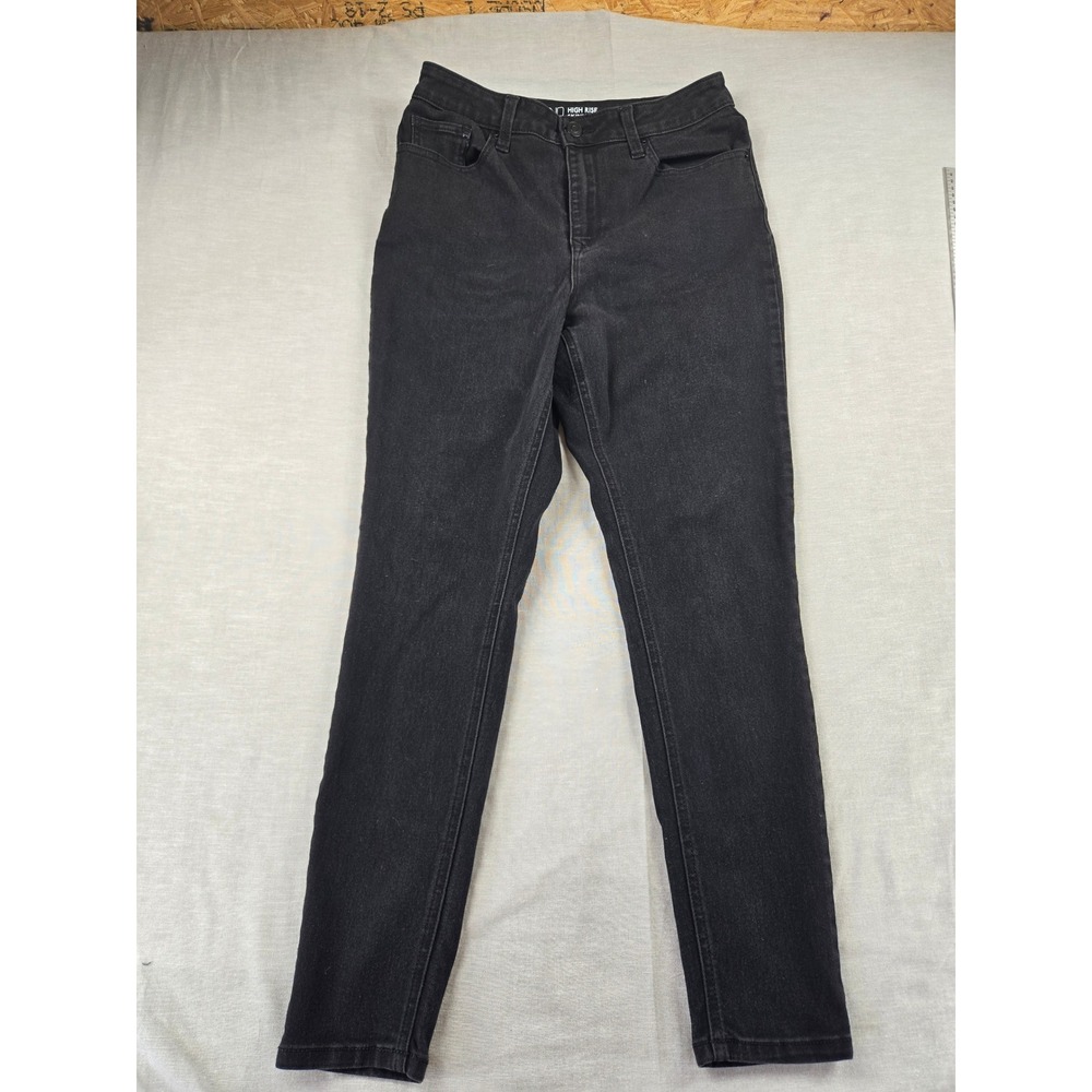 No Boundaries Womens High Rise Skinny Jeans Black Denim Size 13 Stretch Repreve
